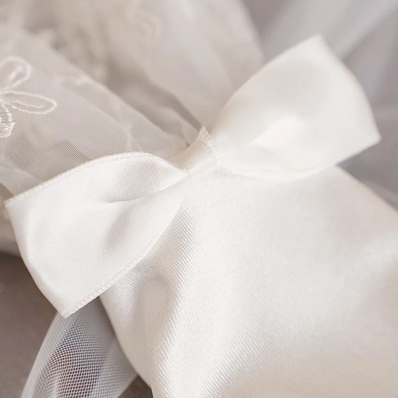 Data de casamento vintage branco cetim renda luvas curtas senhoras acessórios de noiva