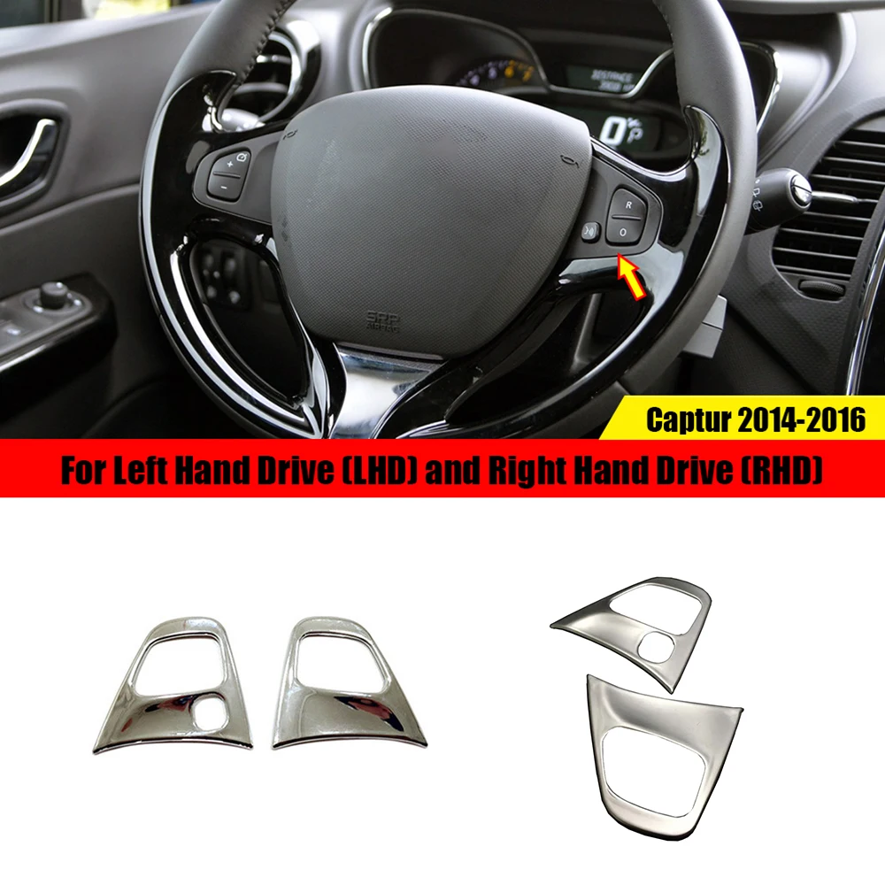 

Chrome Matte Car Steering Wheel Switch Decorative Frame For Renault Captur 2013 - 2016 Cover Trim Sticker Accessories