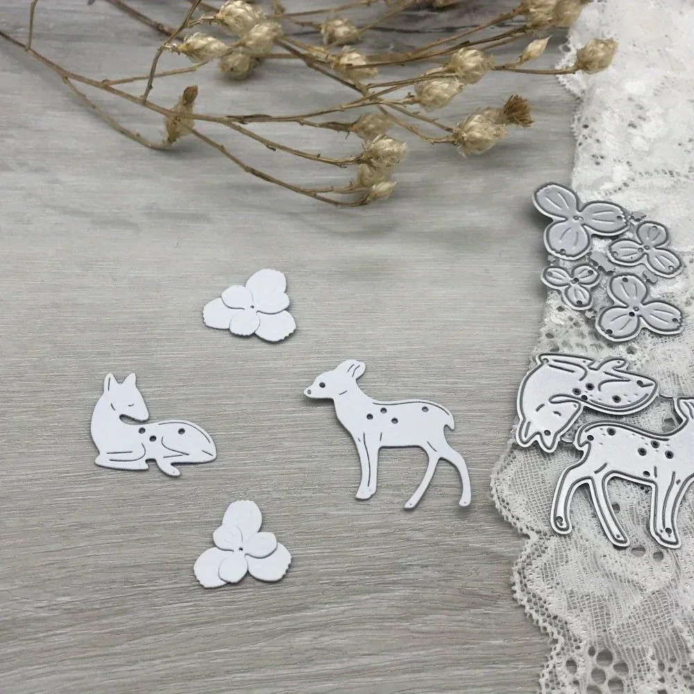 Metall-Schneidewerkzeuge, Stanzformen, Hirsch-Blumen-Dekoration, Scrapbook-Papier-Bastelwerkzeuge, Stanzschablonen.