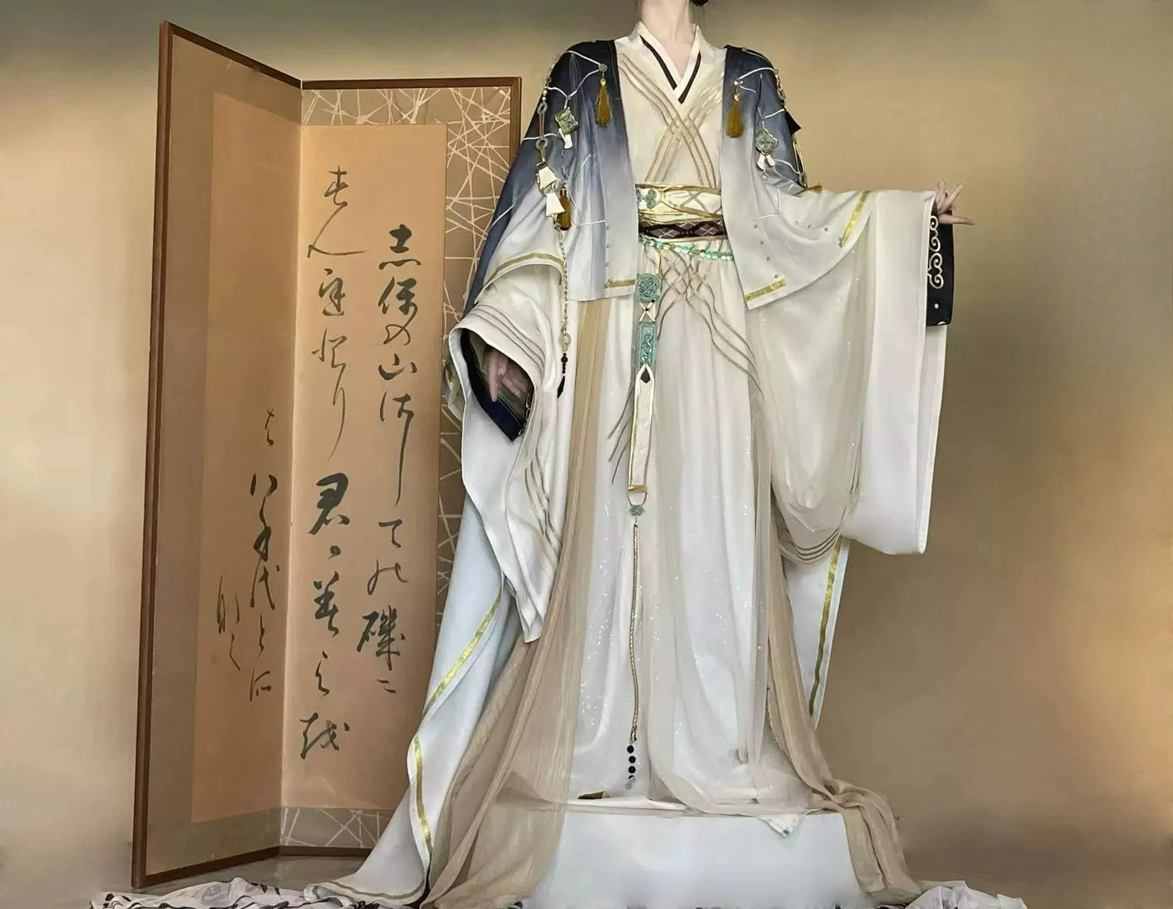 Ashes of the Kingdom‌ Zhou Yu cosplay, Ancient Style Hanfu Halloween Uniform Carnival Party Play Role Clothes