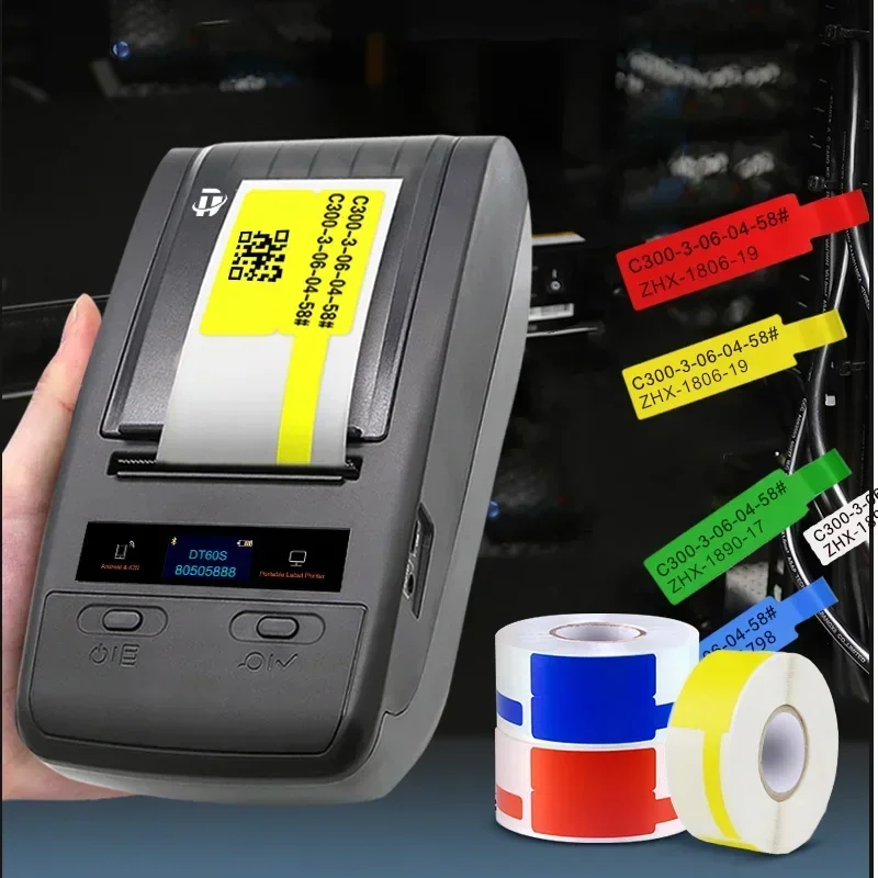2026 DETONGER DT60S Handheld Label Printer Thermal Transfer Printer Barcode QR Code Fixed Assets Tag Printer