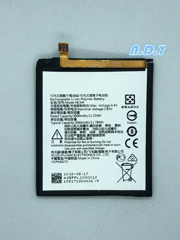 Original  HE344 3000mAh Battery For Nokia  Li-ion Polymer Replacement Batteries Bateria