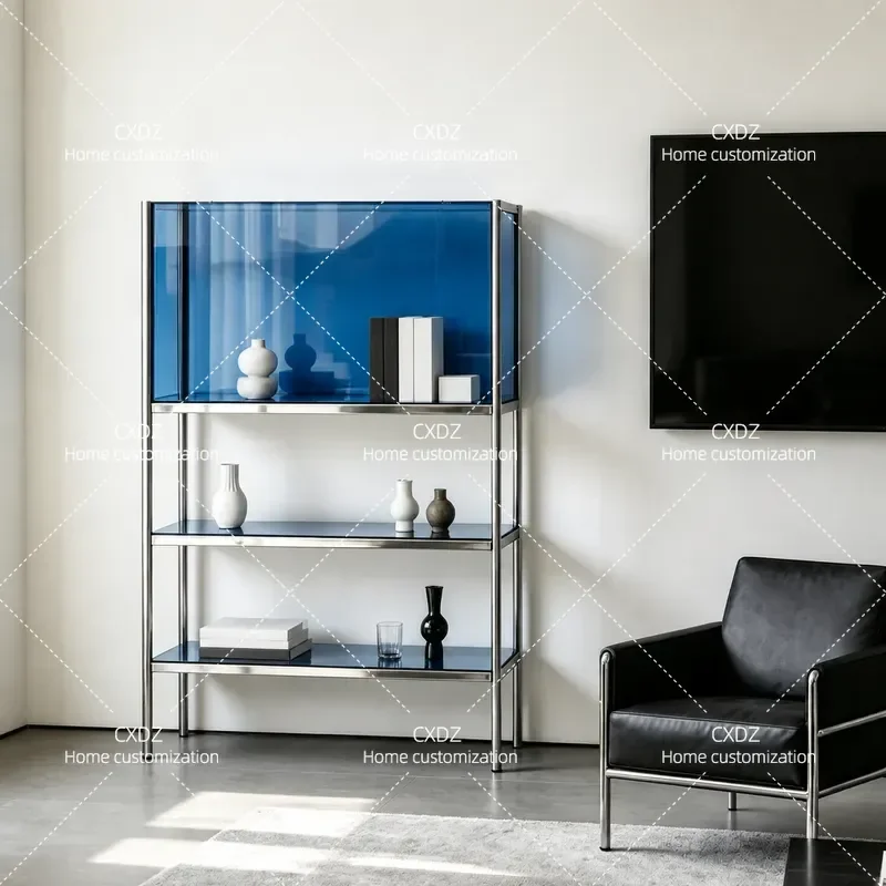 Acrylic Figure Display Cabinet Multi Layer Storage Shelf for Living Room Sofa Side Organizer Clear Showcase Stand