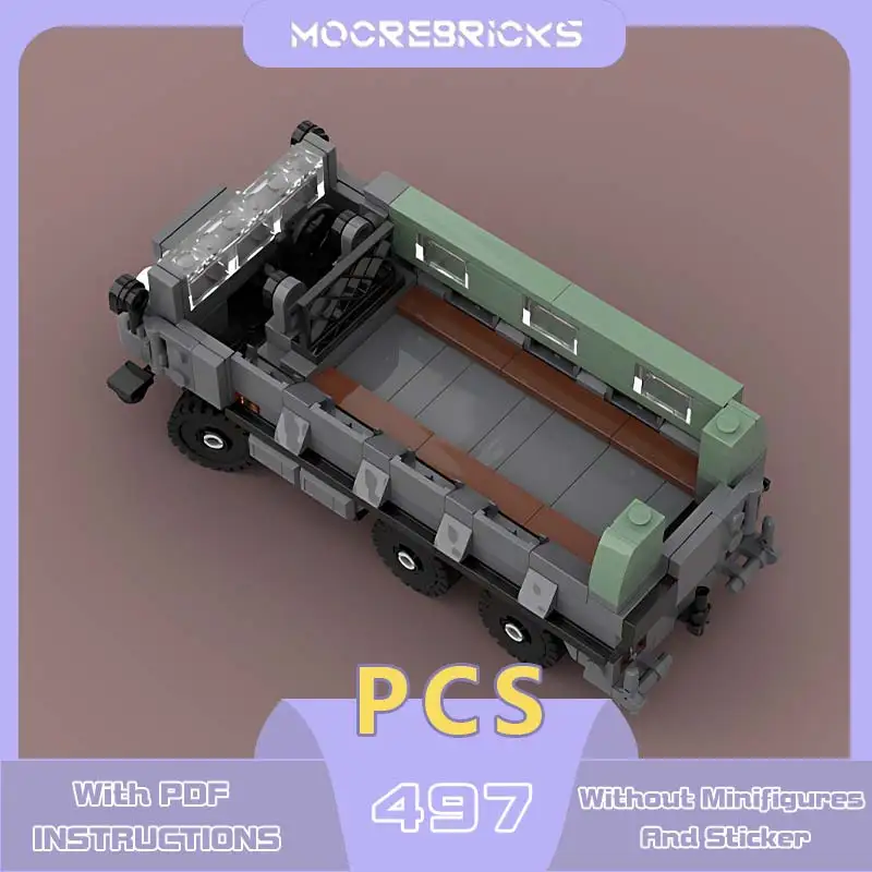 MOC-185906 Pinzgauer 718 미니 빌딩 블록 세트, 소프트탑 차량 모델 조립, 작은 입자 벽돌, 어린이 생일 장난감