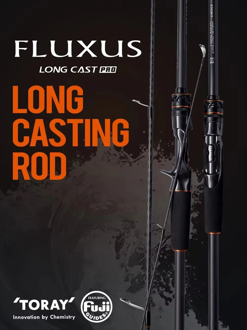 SOLOKING FLUXUS Ultraleichte Lange Angelruten Spinn- und Wurfangel 2-teilig FUJI Ringführung 30T Toray Carbon Angelrute für Hecht