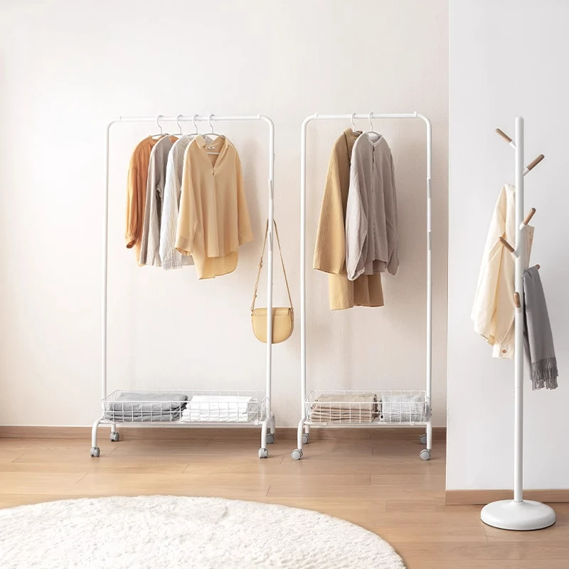 

Hanger floor-to-ceiling bedroom household hanging clothes pole small simple coat rack multi-functional storage