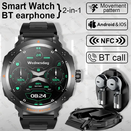 2025 Newsmart Watch Con Auricular Bt 2 En 1 Nfc Bluetooth