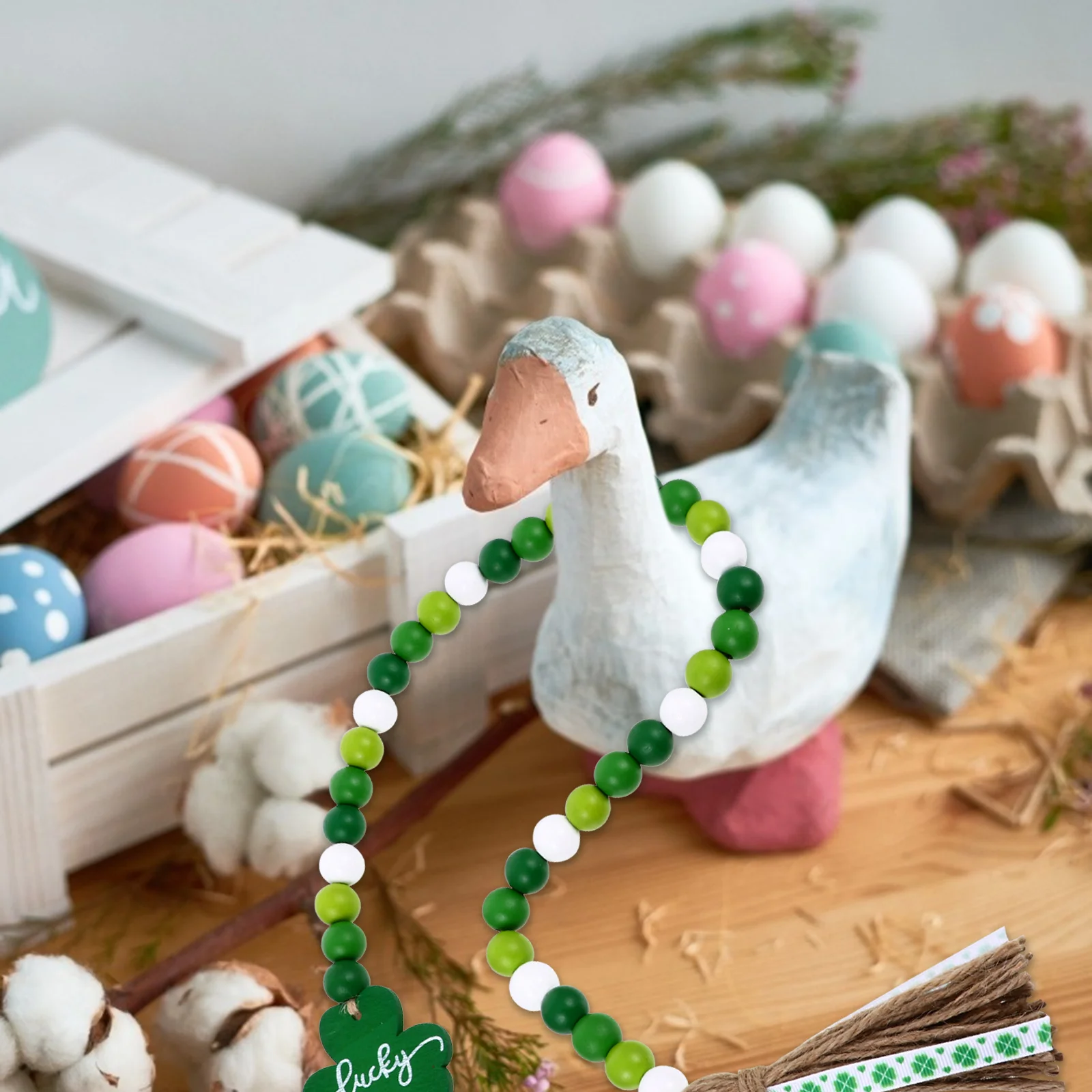 الخرز الخشبي سلسلة شنقا زخرفة مطرز ديكور للتعليق على الحائط للمنزل غرفة المعيشة غرفة نوم مكتب داخلي خشبي