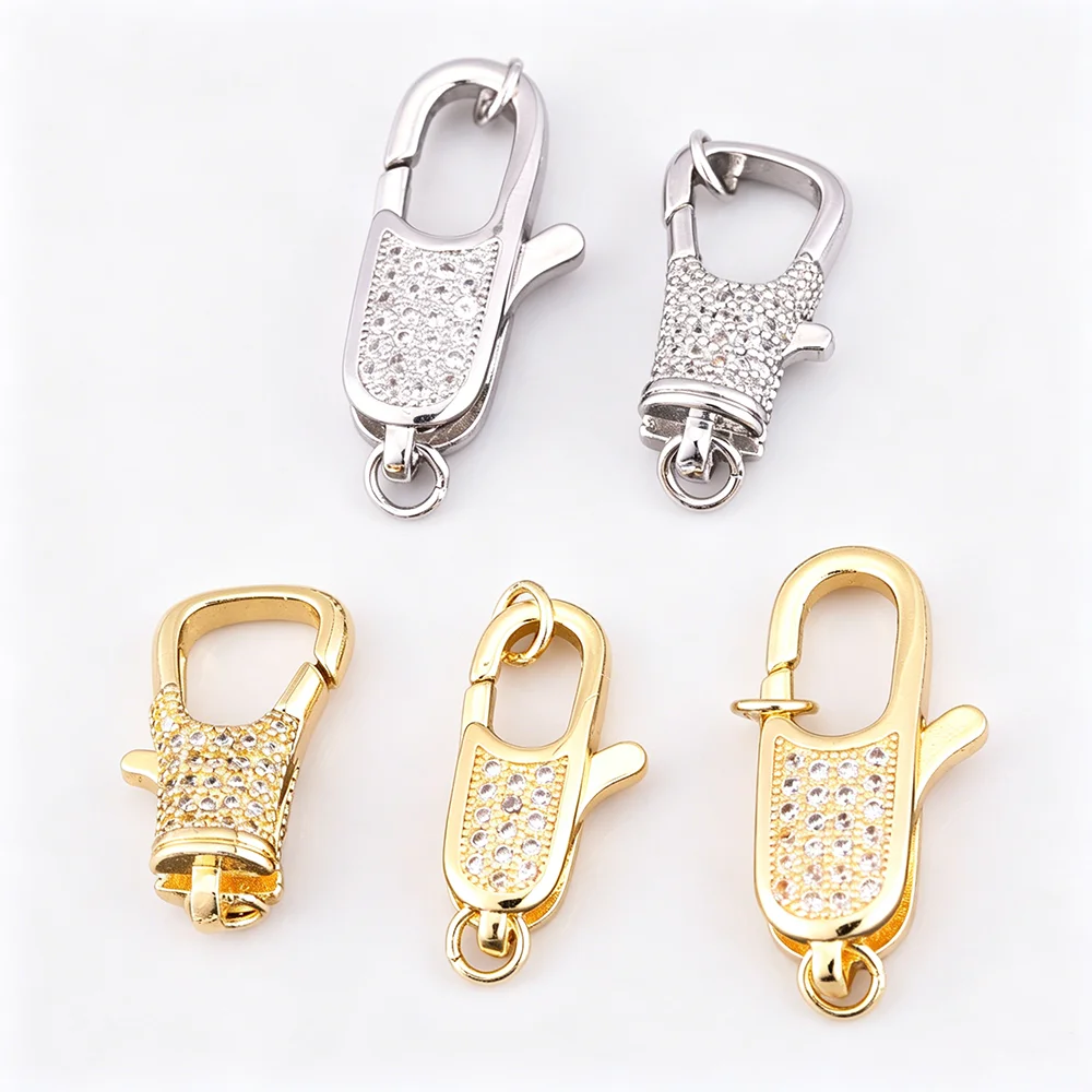 18K Gold Plated Lobster Clasp Cubic Zirconia DIY Handmade Jewelry Making Supplies Suitable for different-sized Jewelry Findings