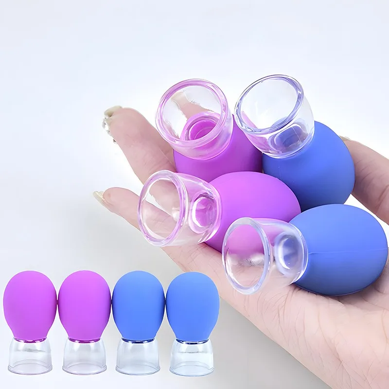 5PC Silicone Cupping Massage Cup For Body Face Neck Eye Massager Vacuum Tank Body Facial Care, Anti-aging Beauty Tool