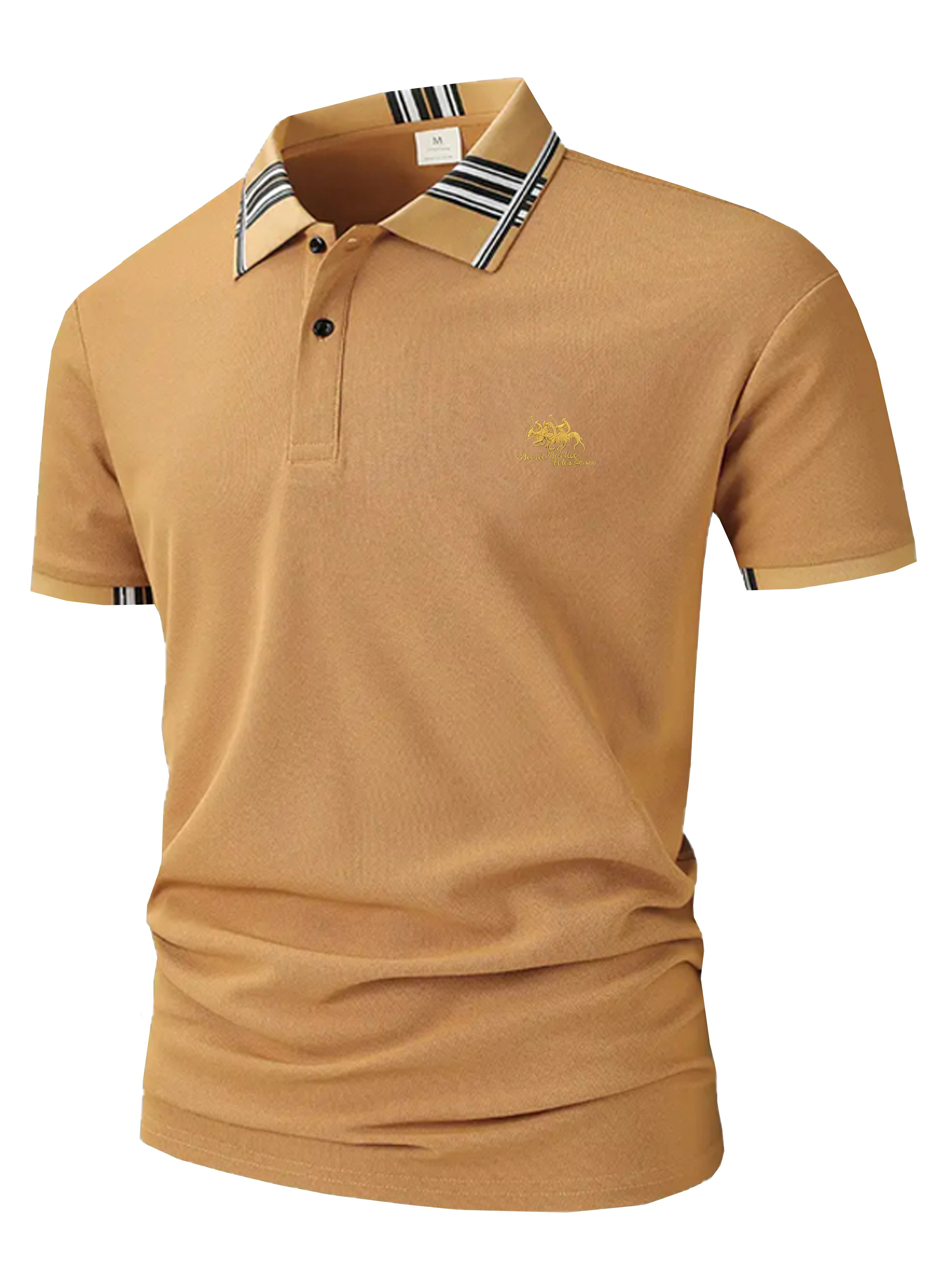 European and American new wide men's T-shirt loose collar polo shirt