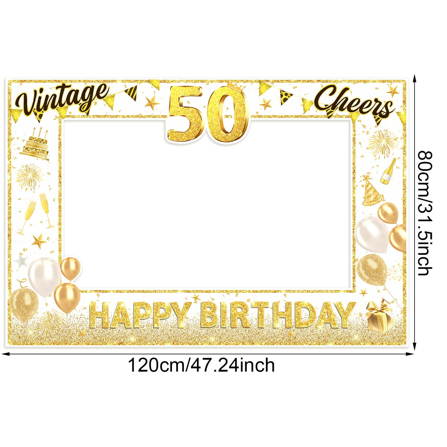 Goldene Jubiläumsfeier Foto-Requisiten Hintergrund 30./40./50./60./70. Geburtstag Hochzeitstag Geschenk Dekoration – Detail 4