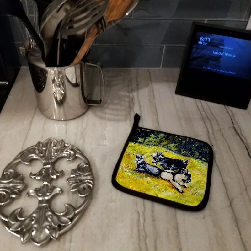 

Goats Pot Holders Set Heat Resistant Oven Hot Pads Cooking Baking Non Slip Kitchen Tools Heatproof Mats