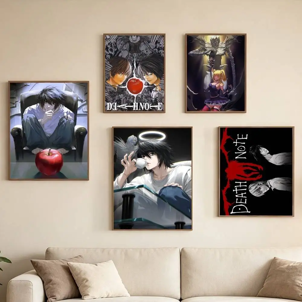 Death Note Light-T Yagami Poster Waterproof Wall Art Sticker For Bar Living Room Vintage Decor High Quality Print Gift