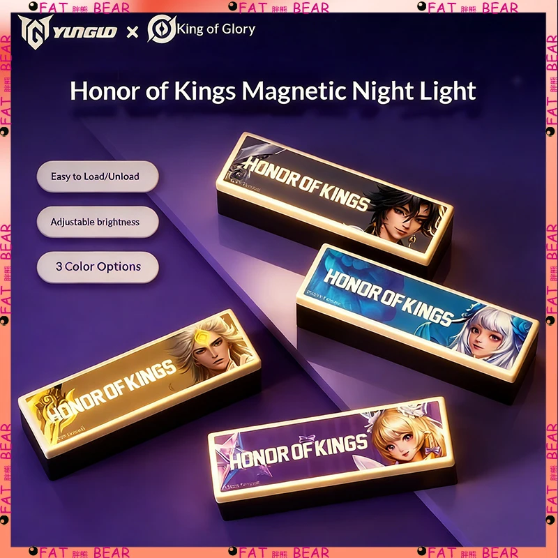 

Игровой стол Honor of Kings с магнитной ночной подсветкой, 3 цвета света, удобный портативный магнитный ночник