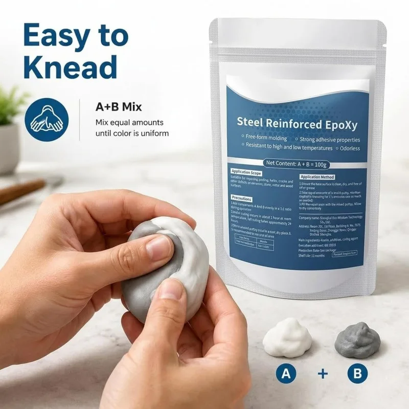 2026 New Waterproof Heat-Resistant Epoxy Putty Steel Reinforced Epoxy Putty for Metal Wood Ceramic Plastic Strong Clay Filler