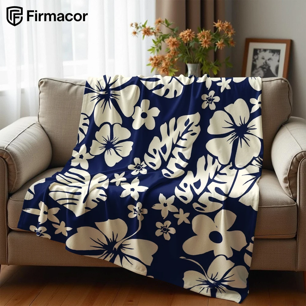 Blue Hawaii Ultra Soft Sherpa Fleece Blanket Fluffy Warm Halloween Cozy Throw for Sofa Couch Bedroom Gift All season