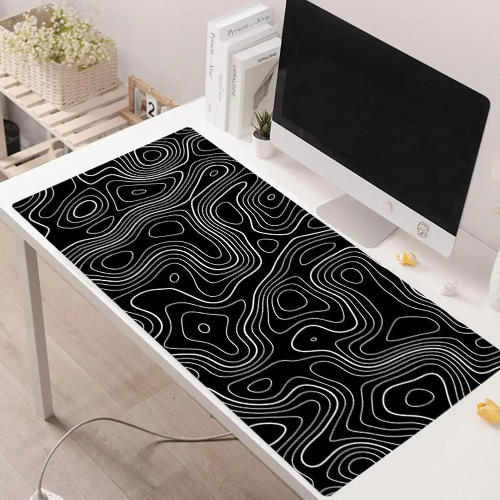 

2/3mm Topographic Mouse Pad Abstract Ripple Overlocked Mousepad Desktop Keyboard Table Pad Game Desk Mat Computer Accessories