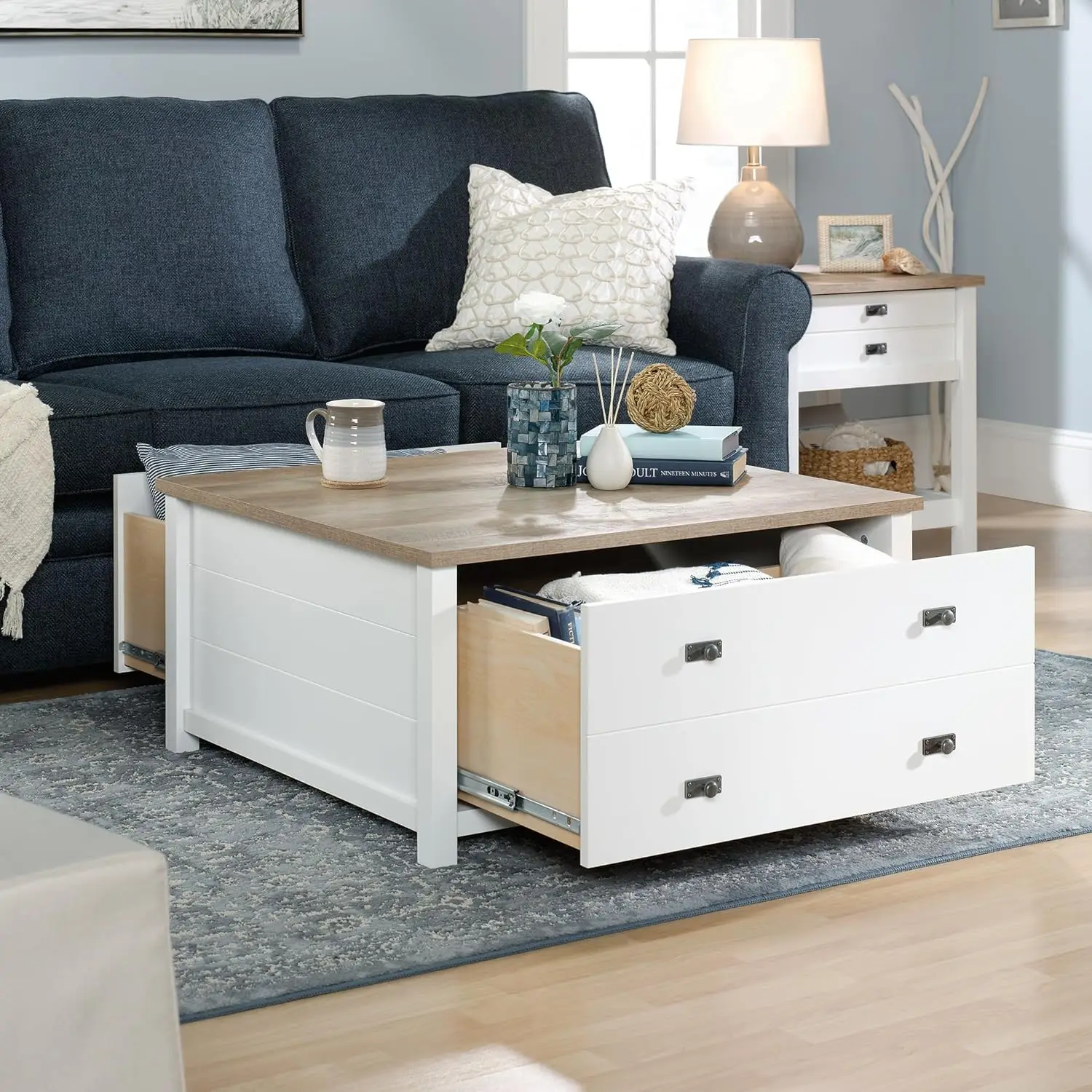 Cottage Road Coffee Table, Soft White Finish