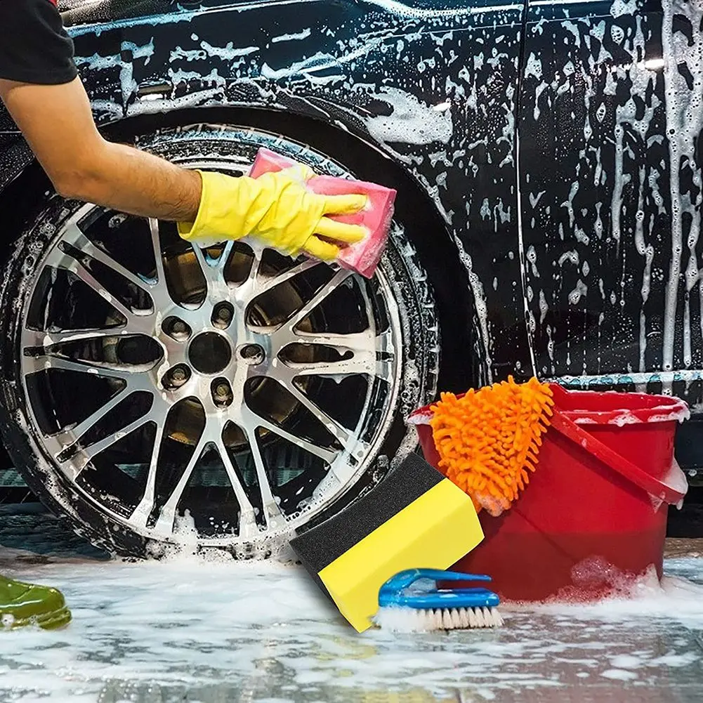 

【FLASH-SALE!】16 Pieces Tire Contour Dressing Applicator Pads Crescent Tire Polishing Sponge Wax Buffing Pads For Car Family Clea