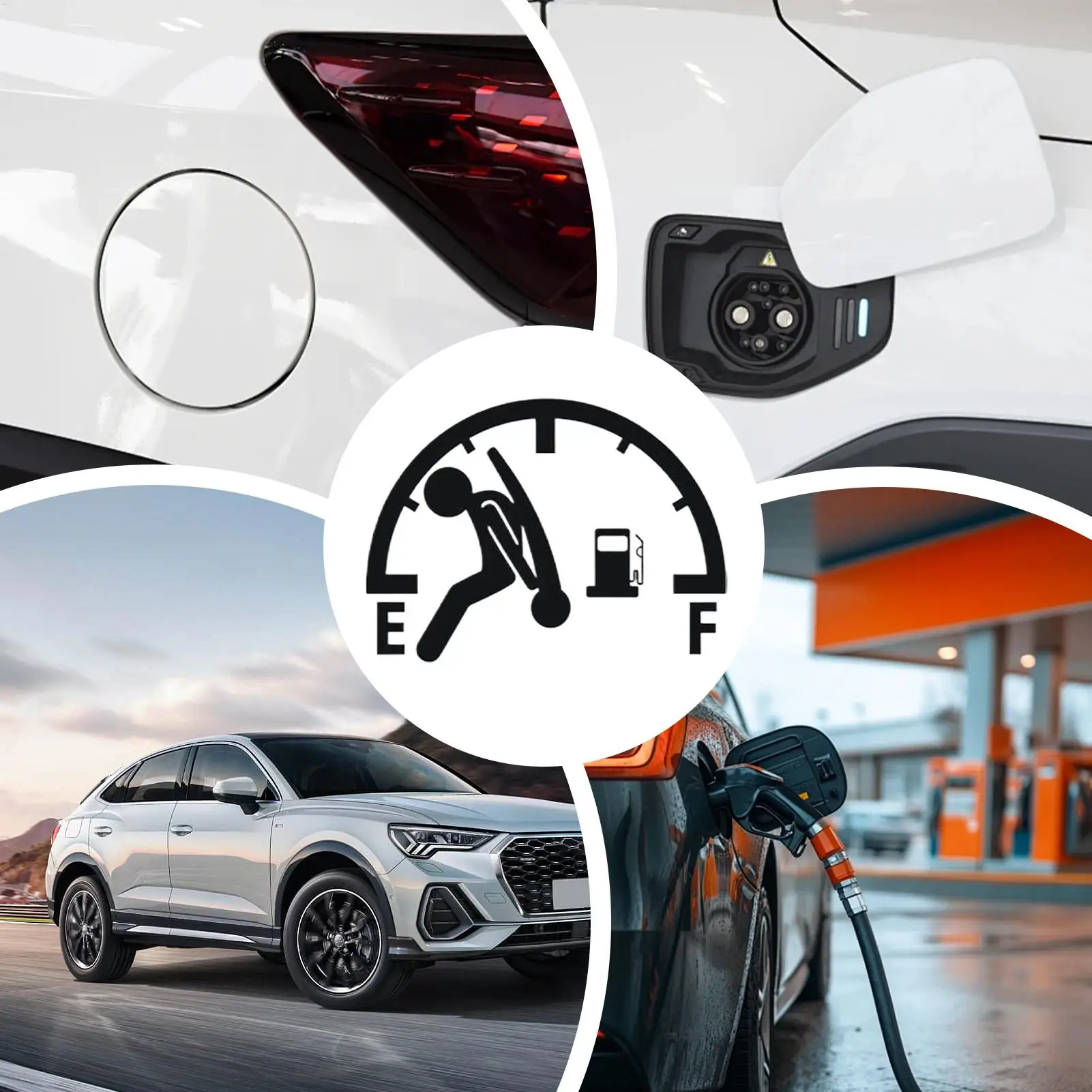 

Car Decals Reflective Car Tank Cap Stickers Decal Waterproof Exterior Sign For Vehicle High Gas Consumption Truck Rv Sedan Suv