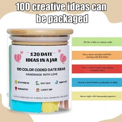 100 Date Ideas In A Jar Color Coded Date Ideas Budget-friendly Date Jar Anniversary Gifts Valentine's Day gift for couples