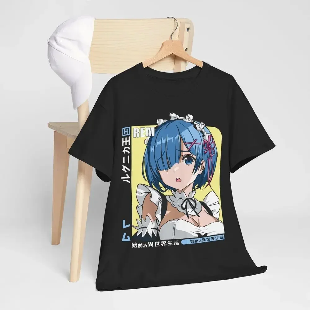 Rem Re Zero T-Shirt,Cute Re Zero Ram, Japanese,Manga Graphic Tee