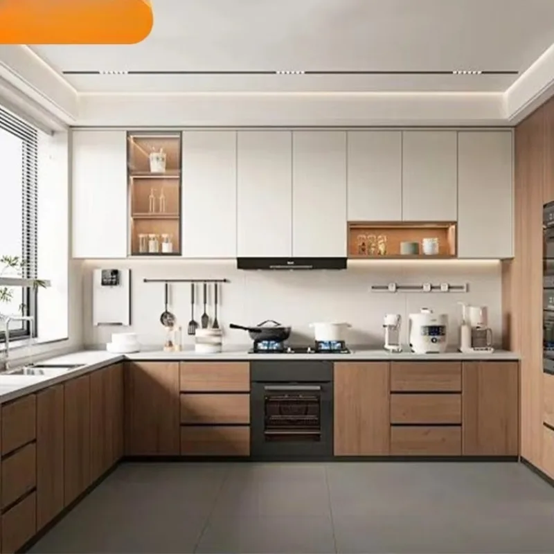Factory Modern Design Waterproof Metal Aluminum Frame Cabinet Cabinet Aluminum Honeycomb Composite Panel Kitchen Cabinet Set
