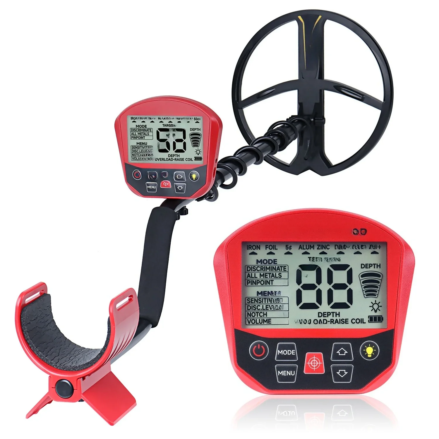 كاشف المعادن تحت الأرض صيد الكنوز في الهواء الطلق، كاشف المعادن شاشة كبيرة USB واجهة الشحن المباشر