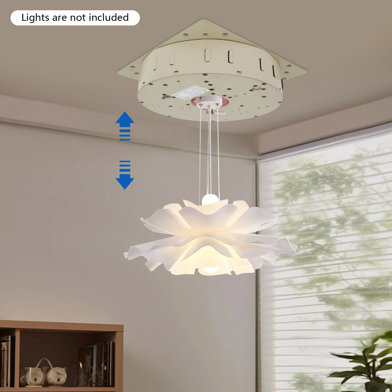 213W Efficient Chandelier Hoist Lifter Mechanism Remote Control Wall Switch Electric Motor Winch Lighting Lifting