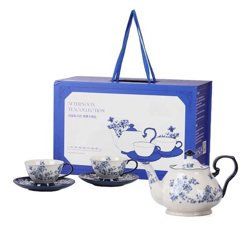 Ceramic tea set French retro coffee cup saucer romantic afternoon tea gift box set souvenir