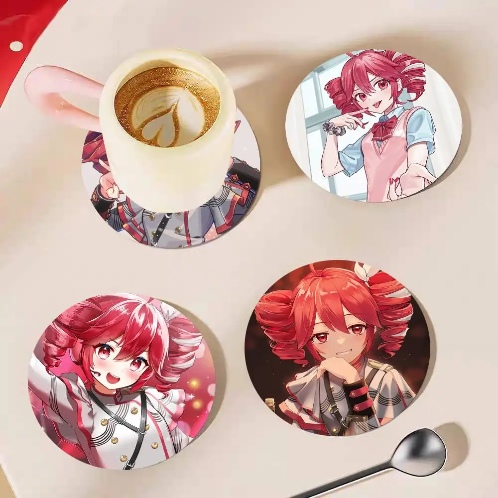 Teto Kasane Cartoon Round Wooden Coasters Suitable For Restaurants And Coffee Home Gift Choice Holidays