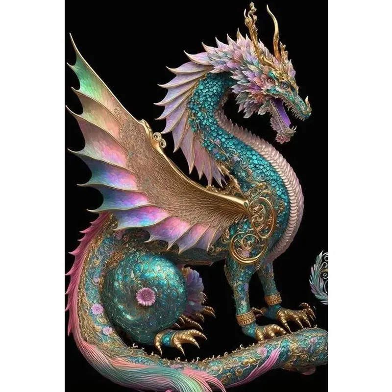 

Sunature 5D Full AB Square Round Drills Dragon Diamond Painting (5-10 AB Colors)