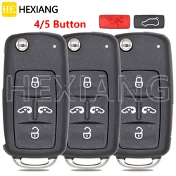 He 4/5 Button Replacement Flip HU66 Car Key Shell Case Fob For Volkswagen VW Sharan Multivan T5 Caravelle MPV