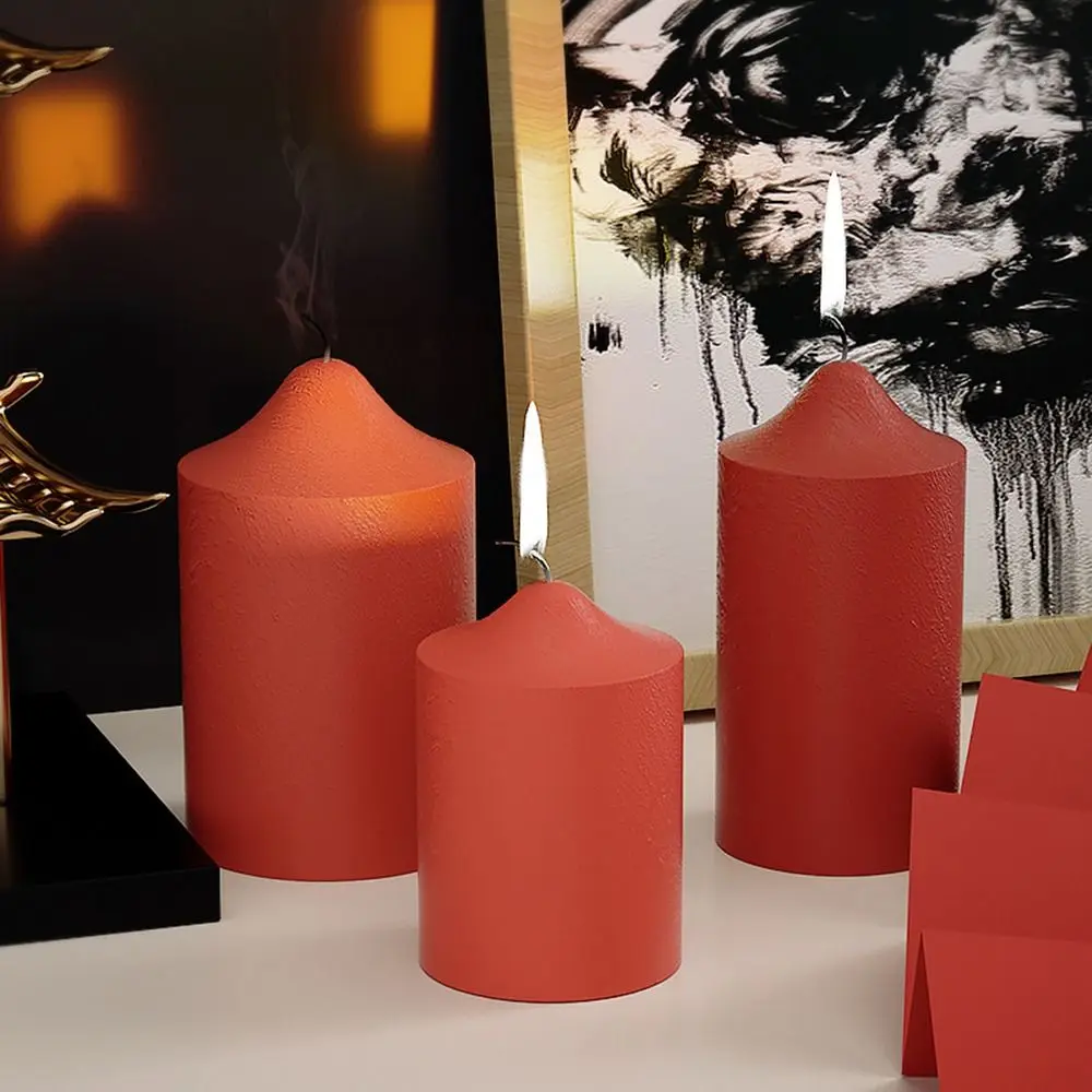 DIY الحرفية سيليكون الطين أدوات كعكة الراتنج قوالب اسطوانة شمعة قالب ثلاثية الأبعاد الفن الشمع قالب شمع