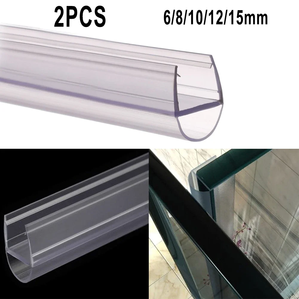 2pcs Rubber Shower Seal Strip PVC Door Bath Shower Seal Strip 6/8/10/12mm Water Deflector Shower Room Glass Fixture Accessor