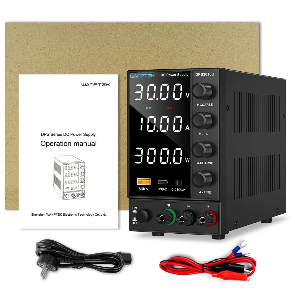 Imagem -06 - Wanptek 30v 10a dc Fonte de Alimentação Ajustável Dígito Display Fontes de Alimentação de Laboratório Regulador de Tensão 60v 5a 120v 3a Reparação