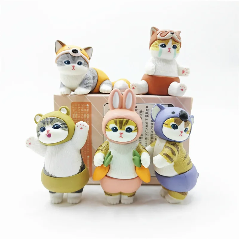 Mofusand Cat Blind Box Cute Panda Rabbit Cos Animal Action Figure Decorative Christmas Ornament Toy Gift view 2