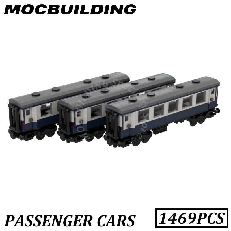 3 set Passenger Wagon Carriages Cars Model MOC Building Bricks Display DIY Model Construction Assemble Toys Gifts Present