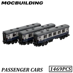 3 set Passenger Wagon Carriages Cars Model MOC Building Bricks Display DIY Model Construction Assemble Toys Gifts Present