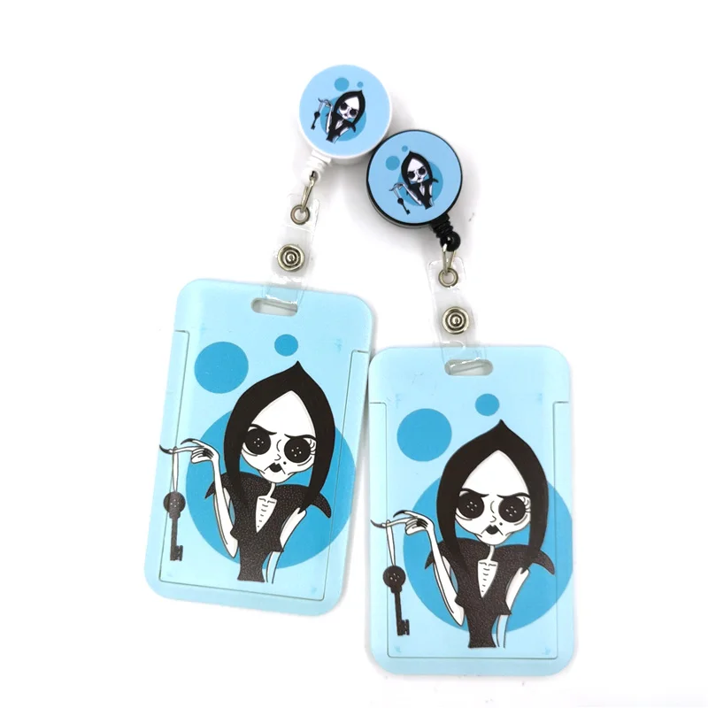 Horror Movie Coraline Cartoon Cute Credit Card Holder Lanyard Women Men Kid Student Retractable Badge Reel ID Name Bus Clips