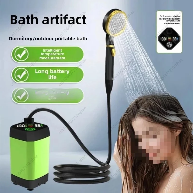 

Portable Electric Outdoor Shower, Rechargeable Battery Pump Shower Set with Water Bag for Camping Beach Travel