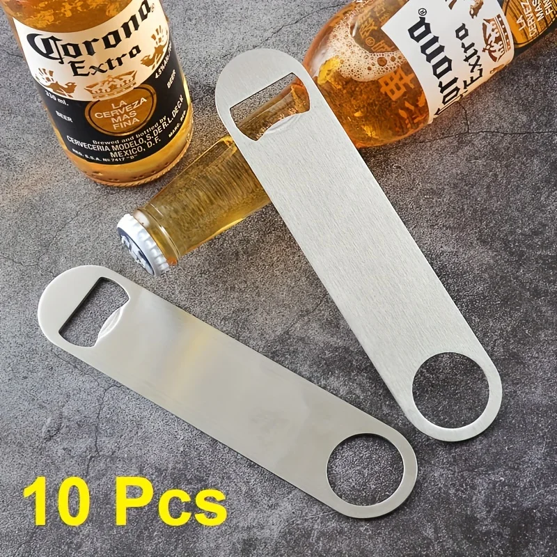 10-Piece Large Stainless Steel Beer Bottle Openers - Perfect For , Kitchen, , And Restaurant Use