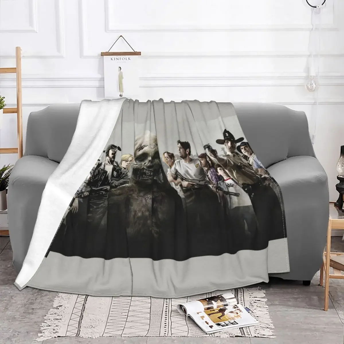 The Walking Dead Horror Movie Fuzzy Blanket Scary Zombies Creative Throw Blankets for Home 200x150cm Plush Thin Quilt