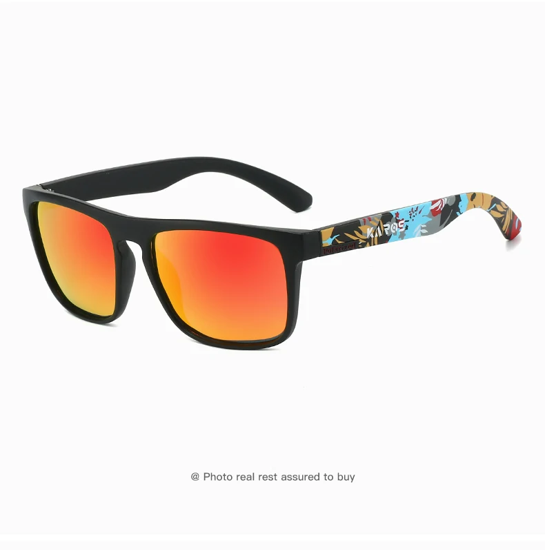 KAROS Polarisierte Sonnenbrille für Herren/Damen, Camo-Rahmen, UV400-Schutz zum Fahren, Angeln, Radfahren – Detail 12
