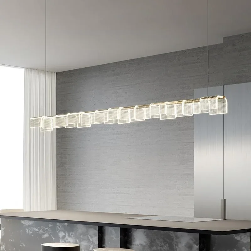 Modern Luxury Restaurant Chandelier With Creative And Fashionable Design Ultra Long Bar Desk Lamp Linear Hanging Light Fixture