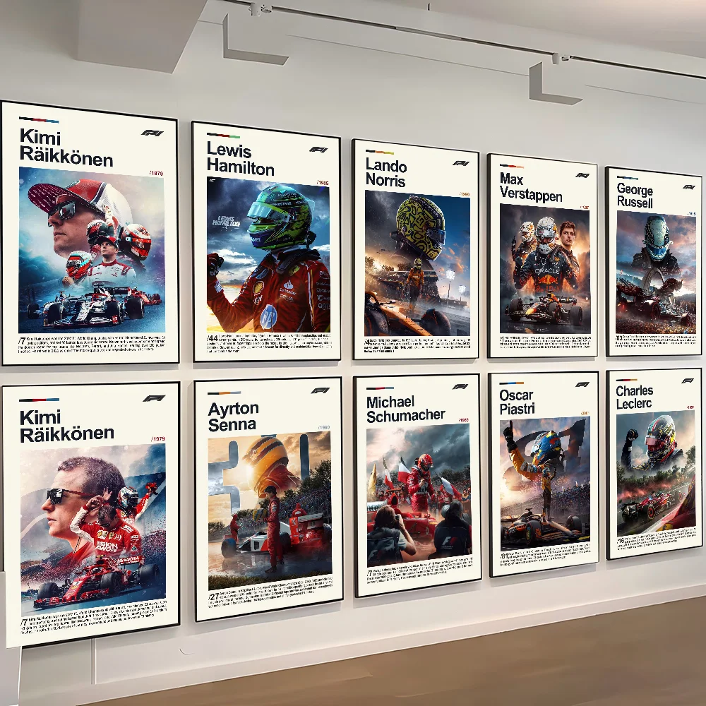 Póster de carreras F1, impresión en papel para el hogar, sala de estar, dormitorio, entrada, Bar, cafetería, decoración de pintura artística