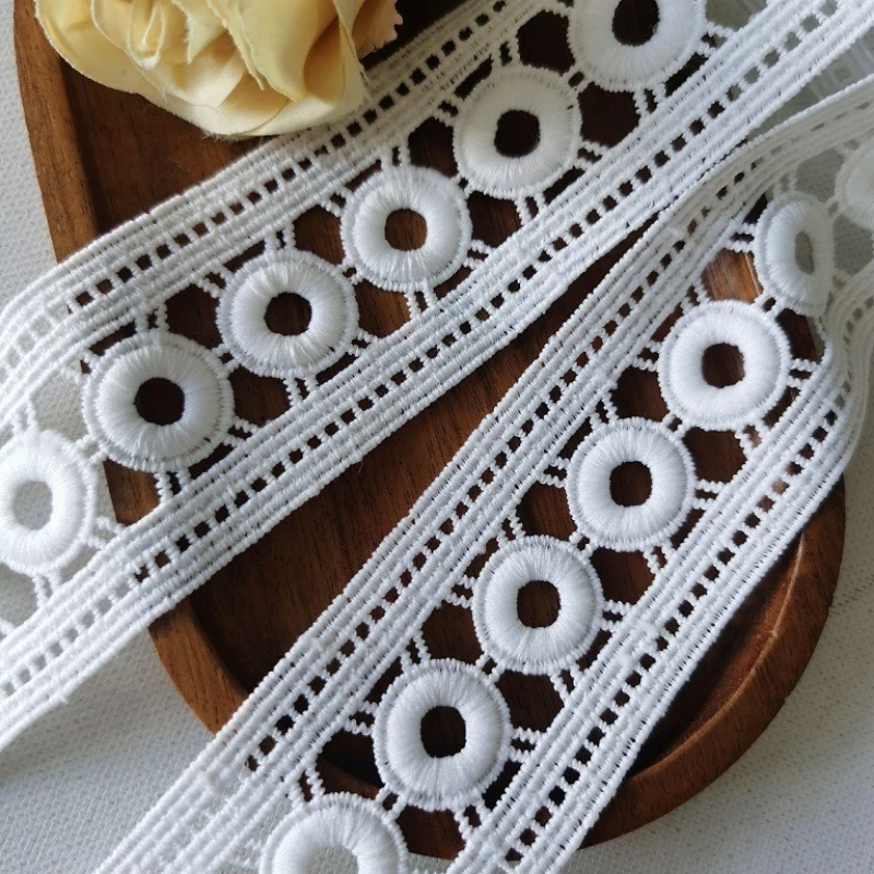 Water Soluble Lace Trim Barcode Embroidery Ribbon for Clothing Curtain DIY Sewing Craft Supplies 5m