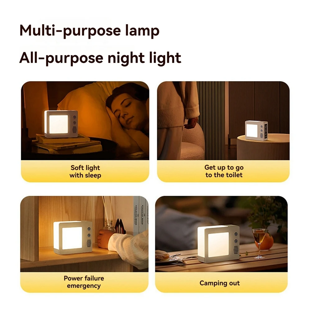 ABZZ-Night Light Bedside Atmosphere Light Rechargeable Bedroom Light Silent Touch Bedside Light