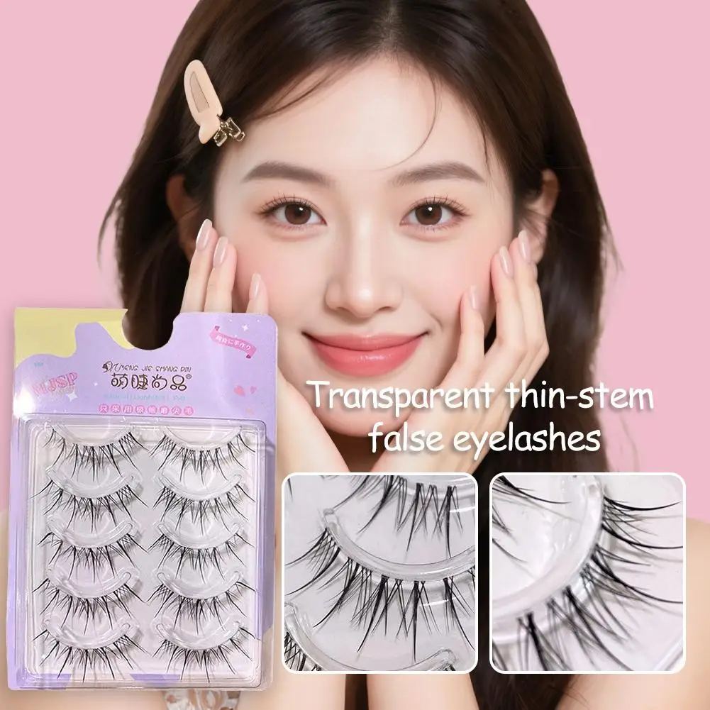 Sunflower Fairy False Eyelashes Natural Thin Stem Manga Korean Makeup False Eyelashes Style Extension Eyelash Tool Makeup L H1H1